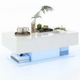 thumbnail image 1 of Costway LED Coffee Table with 2 Drawers 20-Color Dimmable LED Lights & Remote Control White, 1 of 10