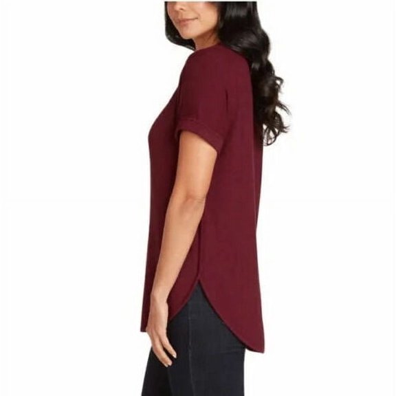 Matty M Ladies' French Terry Top (X-Large, Heather Wine)