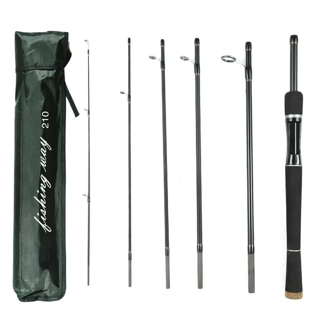 Canne à Pêche 6 Pcs Ultralégère pour Spinning/Casting, Canne de Voyage avec Sac de Rangement
