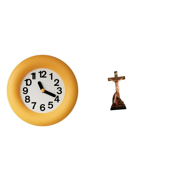Reloj De Pared Silencioso Contemporáneo Con Escultura Religiosa De Jesús Y Estatua De La Virgen María Para Decoración De Mesa En Dormitorio, Cocina, Comedor.