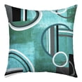 thumbnail image 2 of Set of 2 Modern Turquoise Decor Throw Pillow Covers 22x22 Inch for Bed Couch,Geometric Striped Pillow Covers,Mid Century Cushion Covers,Grunge Oil Painting Artwork Decorative Pillow Covers,Teal, 2 of 7