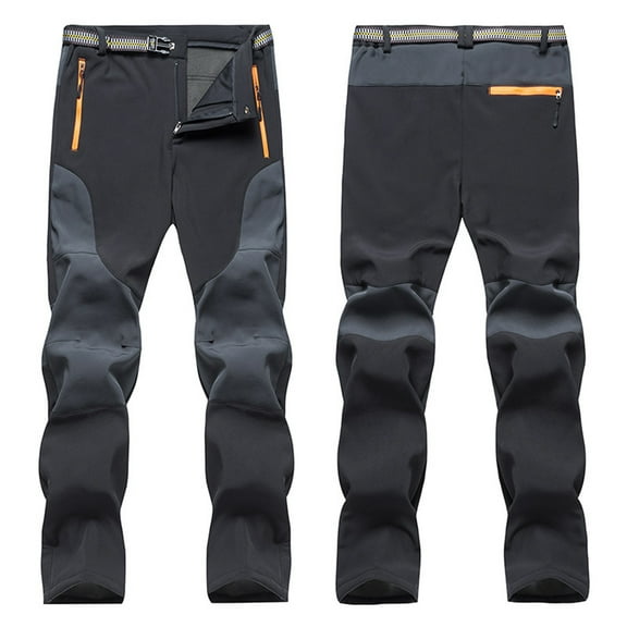 Jacenvly Cargo Pants for Men Long Straight-Leg Pants Mid Waisted Pocket Plain Men'S Pants Down and Warm Windproof Outdoor Sports Rushing Pants