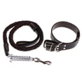 thumbnail image 2 of Tachiuwa Leather Dog Leash Eight Strands Of Cowhide Spring Traction Rope Black L, 2 of 9