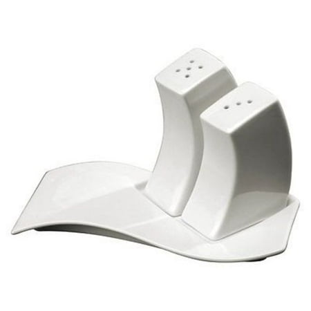 Deagourmet Onda 3pc White Porcelain Salt Pepper Shaker Set