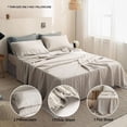 thumbnail image 5 of Simple&Opulence 100% Linen Sheet Set Solid Color-4 Pcs Washed French Linen Bed Sheets(1 Flat Sheet,1 Fitted Sheet,2 Pillowcases)-Breathable Bedding Set (Linen, Queen), 5 of 9