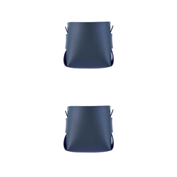 Toystoory DIY pen holder to carry desktop desktop holder storage storage leather box DIY pen handmade box minimalist office Azul oscuro 9*9*10 CM 2piezas