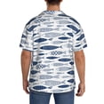 thumbnail image 3 of Balery Blue Fish Camisa Casual de Manga Corta con Botones para Hombre, Texturizada, Estilo Cubano, para Playa, Verano-3X-Large, 3 of 5