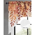 thumbnail image 2 of Burnt Orange Eucalyptus Leaves Swag Valances for Windows, Small Curtains Drapes, Fall Botanical Leaf Kitchen Window Curtains Over Sink Rod Pocket Window Treatment Valance for Bedroom/Bathroom 56"x36", 2 of 5