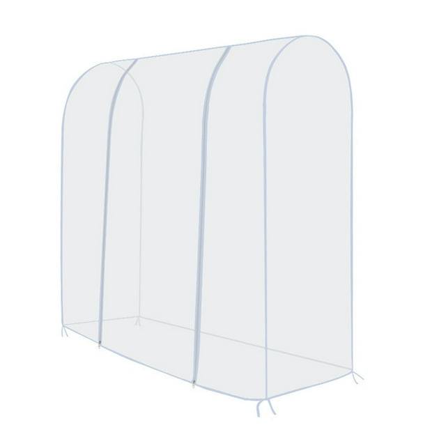 Garment Rack Cover Transparent PEVA Rail Rack Cover Clear Zip Clothing Dustproof Waterproof Bag Apparel Storage Display