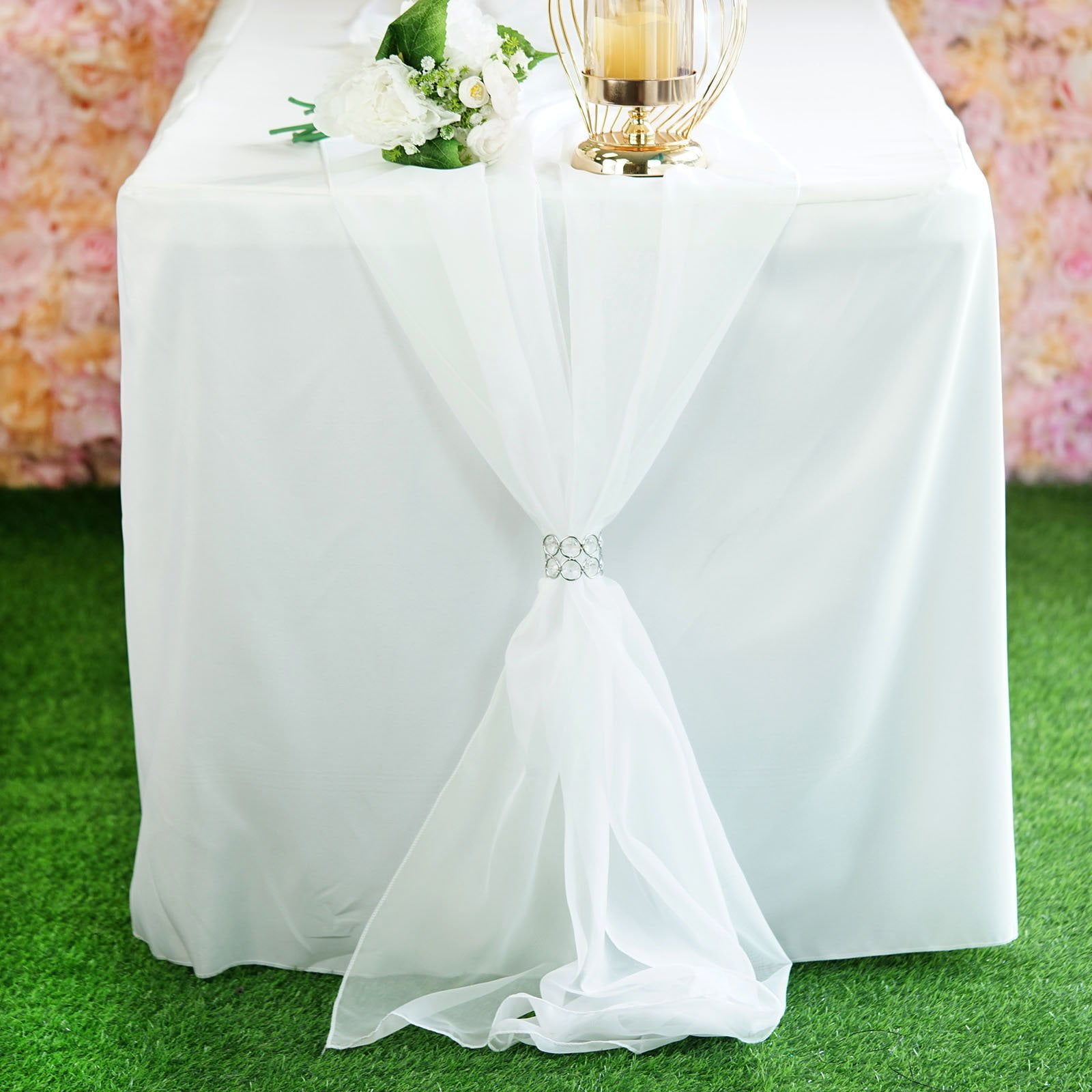 6 FT | Ivory Premium Chiffon Table Runner - Walmart.com - Walmart.com