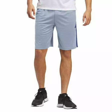 Adidas Men's Active Stripe Short - Workout Running Shorts (Light Blue, XL)