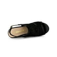 thumbnail image 4 of BLISSFUL STEP Women's Shoes Open Toe Platform Heel Laces Wedge Sandals Black 7, 4 of 8
