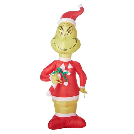 Holiday Time 5 5 Ft Christmas Grinch Inflatable Walmart Com