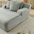 thumbnail image 6 of Oversized Chaise Lounge Chair Indoor, 50 Inch Wide Upholstered Velvet Sleeper Sofa Couch, Comfy Fluffy Cloud Couch Boneless Couch for Living Room, No Assembly Required, Grey, 6 of 8