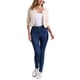 thumbnail image 2 of CHAQUETA DE JEAN CORTA SIN CUELLO PARA MUJERES CON MANGAS 3/4 EN COLOR ALBARICOQUE TALLA S, 2 of 6