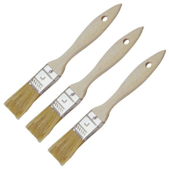 Norpro 1" Pastry Brush with Wood Handle - Boar Bristles Basting Baking Barbecue Egg Baste Tool 3 Pack