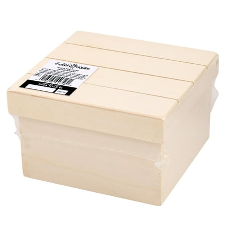 Hello Hobby Wood Pallet Box with Lid, 5.25" x 5.25" x 3"