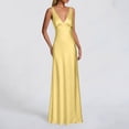 thumbnail image 2 of ZQUUVOU Maxi Dresses for Women Sleeveless V Neck Formal Evening Dresses Long Flowy Casual Wedding Guest Dresses Yellow, 2 of 5