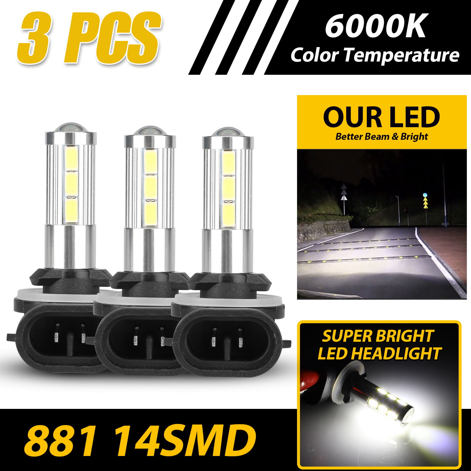 44137 Super Spots LED 881 Upgrade Bulb Twin Pack 450 Lumen P/N 