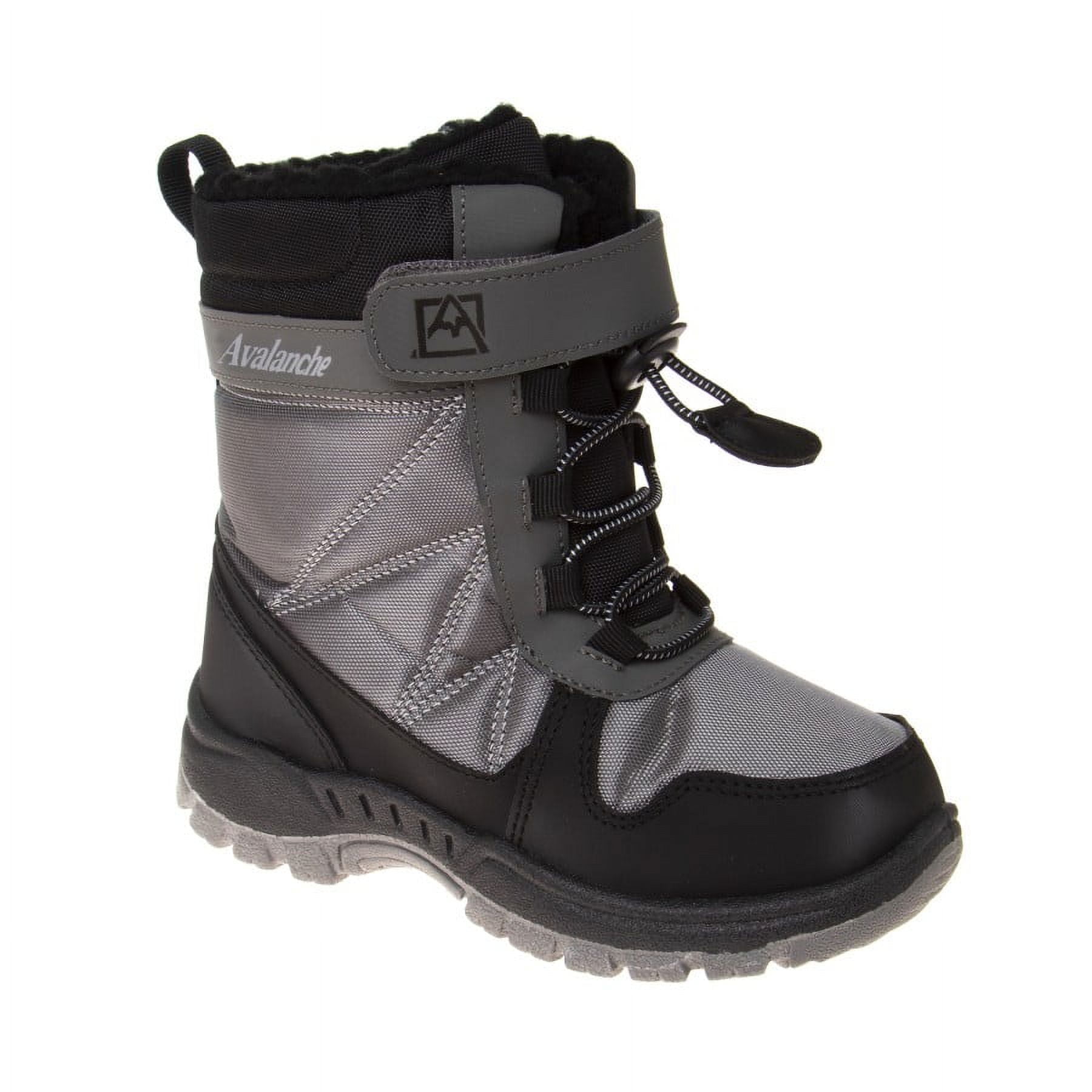 Avalanche Little Kids Boys' Synthetic Snow Boots with Bungee Cord and Hook & Loop Closure