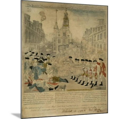 the boston massacre engraving wood mounted print by paul revere