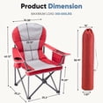 thumbnail image 2 of ACCVER 500 LBS Capacity Oversized Camping Chairs Set of 2 - Heavy Duty Folding Chairs, Cup Holder, Storage Pocket & Built-in Cooler Bag, Portable Steel Frame for Lawn, Beach - Red & Grey, 2 of 8