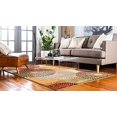 thumbnail image 3 of Unique Loom Barista Collection Modern Circular/Checkered Contemporary Rug_COF002, 4' x 6', Beige/Burgundy, 3 of 5