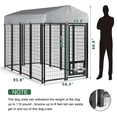 thumbnail image 7 of Waleaf 8x4x6 FT Outdoor Dog Kennel for Large Dogs,Large Outdoor Dog Kennel,Pet Dog Run Enclosures for Dog Crate Outdoor Metal Galvanized Welded with Waterproof UV-Resistant Cover and Secure Lock, 7 of 7