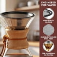 thumbnail image 4 of Reusable Stainless Steel Pour Over Coffee Filter Compatible with  6/8/10 Cup,  V60 &  Coffee Makers, Double Layer Cone Dripper, Paperless Coffee Brewing Filter, 4 of 6