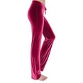 thumbnail image 6 of Lenpel Women's Velvet Yoga Pants Vintage High Waisted Drawstring Straight Leg Workout Lounge Pants Velour Casual Trousers(Hot Pink,Medium), 6 of 7