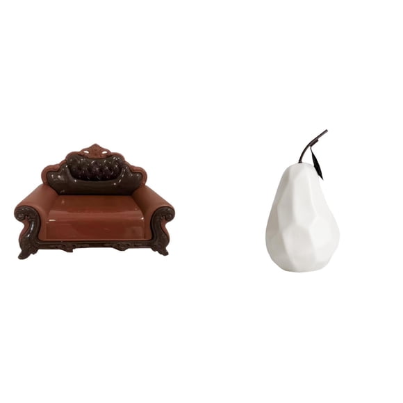 Sofá miniatura para muñecas,Muebles para casa de muñecas,sofá europeo,decoración de modelo,figura artística,Escultura de fruta de porcelana,decoración para el hogar,Estatua de