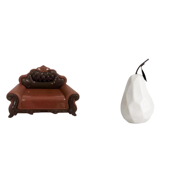 Sofá miniatura para muñecas,Muebles para casa de muñecas,sofá europeo,decoración de modelo,figura artística,Escultura de fruta de porcelana,decoración para el hogar,Estatua de