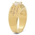 thumbnail image 2 of Mens Classic Square 14k Yellow Gold Plated Cubic Zirconia Micro Pave Accent Ring - Size 11.5, 2 of 7