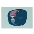 thumbnail image 3 of Mermaid Cutting Board, I Love Sea Theme Cartoon Girl with Long Pink Hair Stars and Moon, Decorative Tempered Glass Cutting and Serving Board, Small Size, Blue Pink Yellow, by Ambesonne, 3 of 5