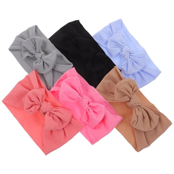 LOLIPPYY 6Pcs Newborn Baby Headbands Assorted Color Soft Design for Cosplay