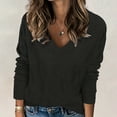thumbnail image 2 of Enjoytime Fall Winter Shirt for Women V-Neck Sexy Blouses Top Casual Loose Fit Pullover Womens Long Sleeve Shirts, 2 of 4