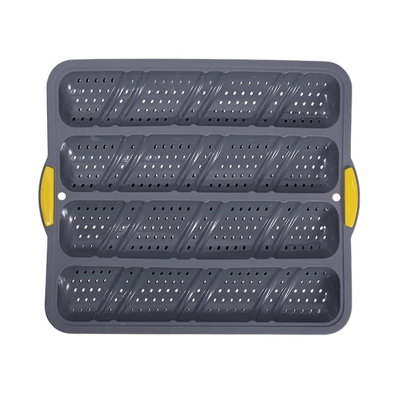 Silicone Bread Pan Non-Stick Perforated Baking Mold for 4 Loaf Buns