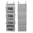 thumbnail image 4 of Organisateur Suspendu pour Garde-Robe, Organisateur par-Dessus la Porte Finition Soignée Multicouche Grande Capacité de Charge pour Chambre Gris 4 Compartiments, 4 of 8
