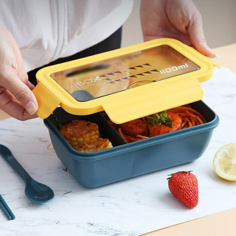 Hot Lunch Box with Spoon Chopsticks Wheat Straw Dinnerware Food Storage  Container Children Kid School Office Microwave Bento Box