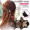 thumbnail image 1 of Pinza para el pelo con doble flor y diamantes de imitación para mujer, pinza para el pelo con cristales, pasadores para peinar el cabello, tocado con diamantes de imitación para mujeres y niñas, 1 of 13