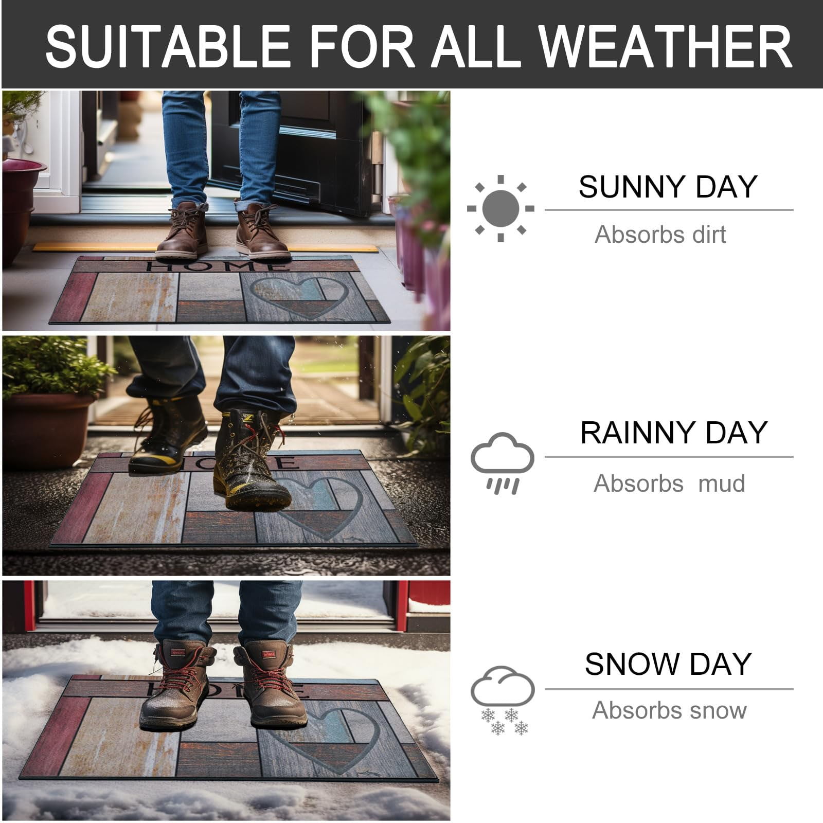 Fimeskey Carpet Outdoor Front Door Welcome Mat For Home Entrances Outdoor Entrance Mats Exterior Entrance Mats