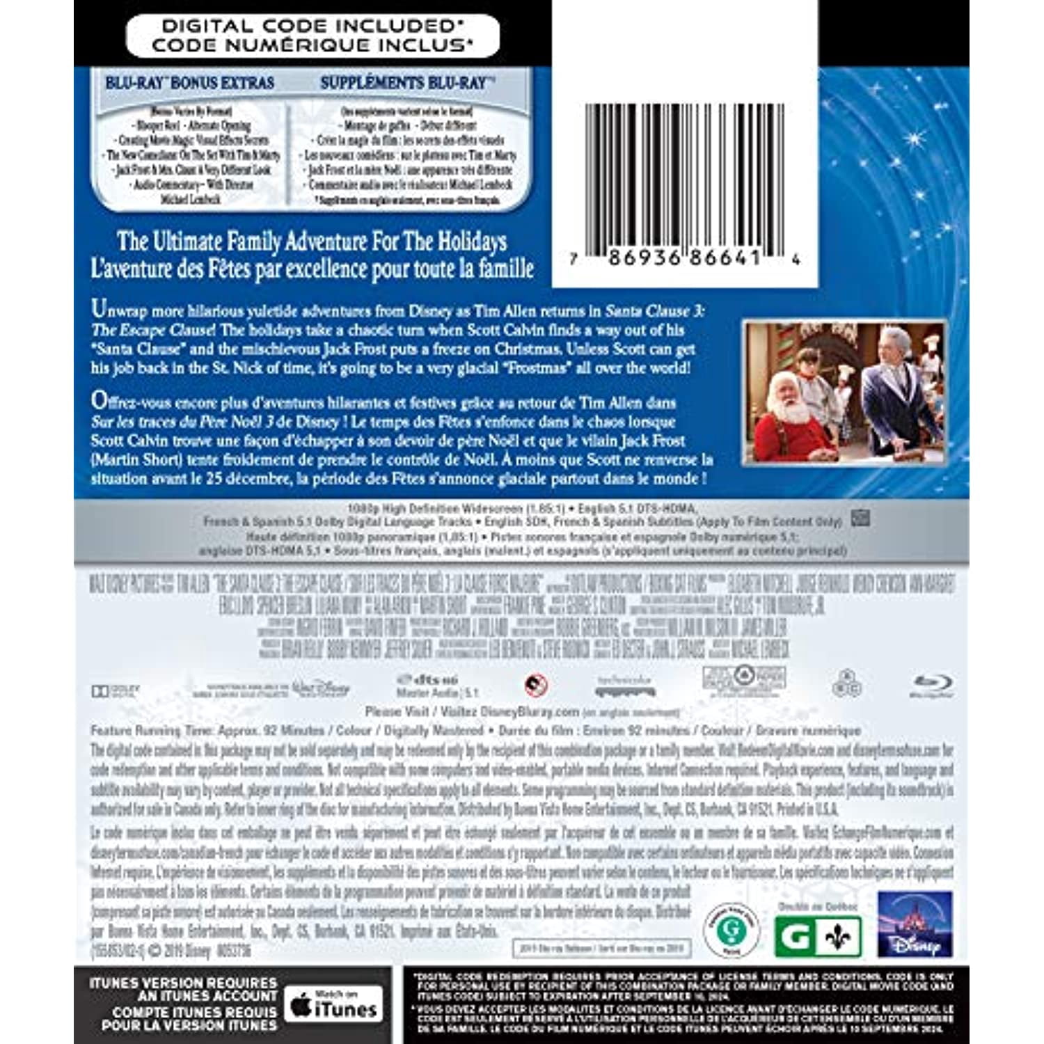 SANTA CLAUSE 3, la: la CLAUSE d'Échappement [Blu-ray] (Bilingue)