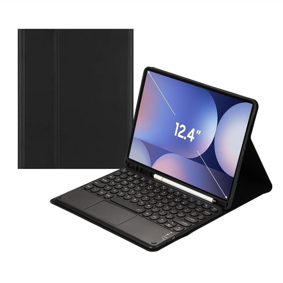 MATN Touch Keyboard Case for Samsung Galaxy Tab S10  Plus/ S9 FE  Plus/Galaxy Tab S9  Plus 12.4", with Pencil Holder - Magnetically Detachable Touch Bluetooth Keyboard