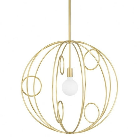 

-8W 1 Led Medium Pendant In Transitional Style-28 Inches Wide By 28 Inches High-Aged Brass Finish Mitzi H485701m-Agb