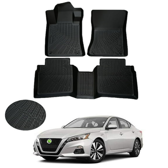 Canvcle Custom Fit Floor Mats for 2019-2025 Nissan Altima Accessories All Weather Carpet Liners Front Rear 2 Row Seat Black Liner TPE (Fit for Fuel)