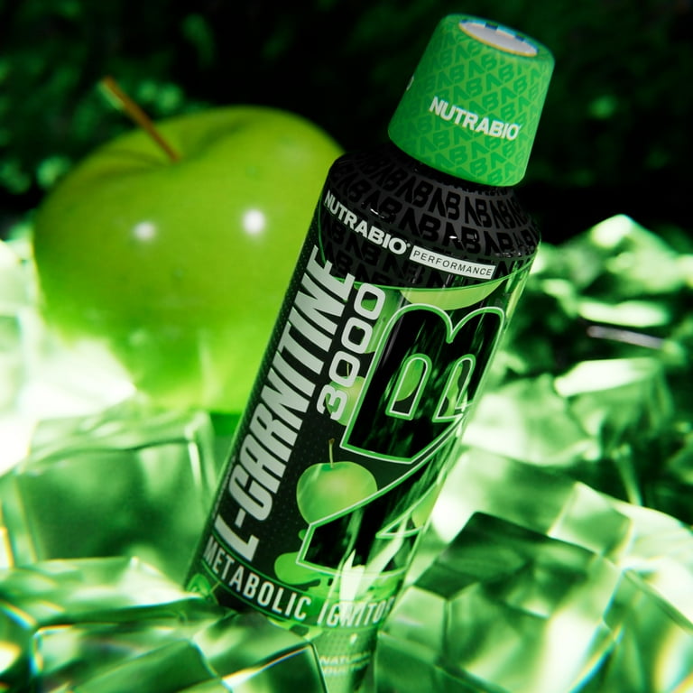NutraBio  L-Carnitine Liquid Shots  3000mg, (Green Apple)  10mg of  Vitamin B-5  Zero Carbs & Sugars  Energy Production  Muscle Recovery -  Walmart.com