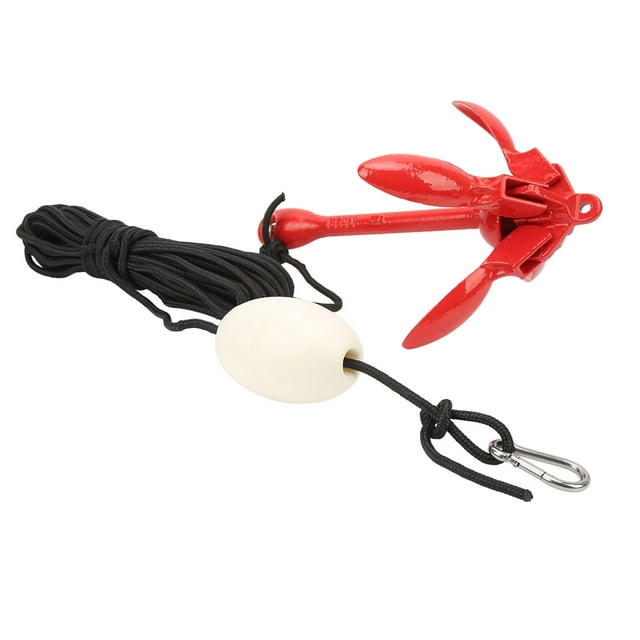 Boat Anchor, Carbon Steel Universal Heavy Duty Foldable Grapnel Anchor with 39.4ft Tow Rope for Jet Ski for Kayak