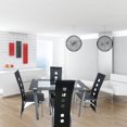 thumbnail image 2 of 5 Piece Glass Dining Table Set With 4 Faux Leather Chairs Dining Furniture Black, 2 of 7