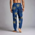 thumbnail image 5 of Iaqnaocc Christmas Pajama Pants Men Loose Pj Bottoms Casual Snowflake Print Pajama Pants Elastic Waist Comfy Pajama Pants with Pockets Royal Blue 2XL, 5 of 7