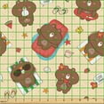 thumbnail image 2 of Ambesonne Summer Fabric by the Yard Upholstery, Bears Sunbathing on Beach, 5 Yards, Burnt Sienna and Seafoam, 2 of 5